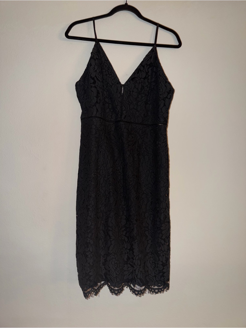 Astr Black Lace Midi Slip Dress